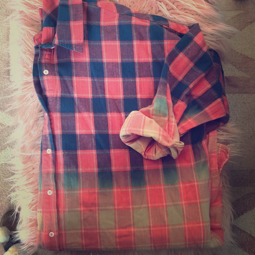 NWOT Ombré Boyfriend Flannel